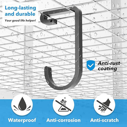 Thickened Bike Hooks for Garage Ceiling Rack: Heavy Duty Overhead Storage Rack Hook for Bicycle, Hold 50 lb, Safe Rack Bike Hanger, Metal, 4 Pack