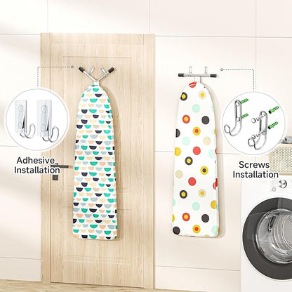 Ironing Board Hanger Wall Mount, Ironing Board Holder for T or Y Leg, Iron Board Holder Stainless Steel, Iron Board Hanger for Laundry Room, Iron Boards Hook for Wall