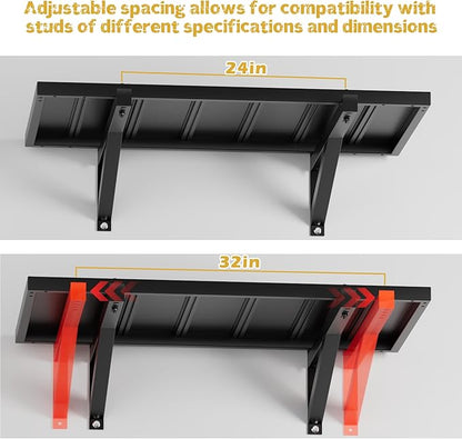 2pcs Garage Wall Shelving - 3.5*2FT Extra Large Heavy Duty Floating Shelves with 30 Hooks, Load Capacity 1102 Lbs, Hanging Garage Storage Rack, Tool Hanger Organizer Utility Rack, For Home, Workshop