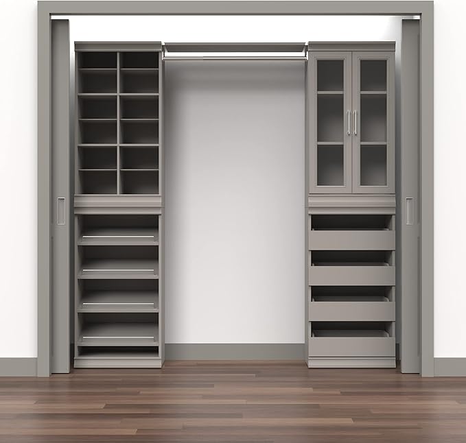 ClosetMaid Modular Storage Shelf Unit with Angled Shoe Shelves, Taupe