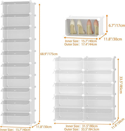 HOMIDEC Shoe Storage, 10-Tier Shoe Rack Organizer for Closet 20 Pair Narrow Shoes Shelf Cabinet for Entryway, Bedroom and Hallway