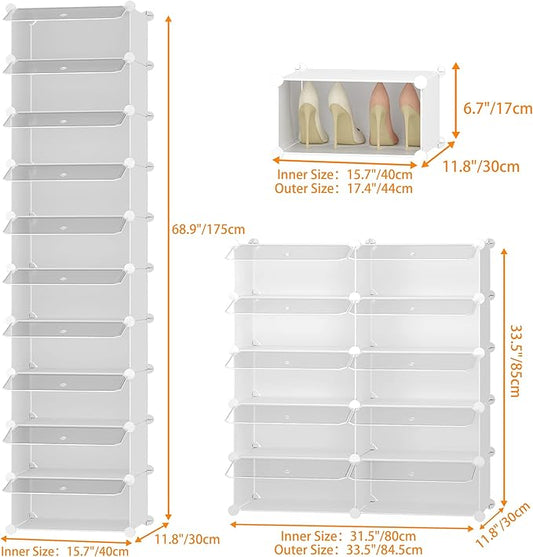 HOMIDEC Shoe Storage, 10-Tier Shoe Rack Organizer for Closet 20 Pair Narrow Shoes Shelf Cabinet for Entryway, Bedroom and Hallway