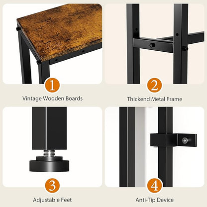 Narrow Console Table with Outlet, 70.9" Sofa Table Narrow Long, L Shaped Behind Couch Table, Skinny Entryway Tables with Charging Station,3 Assembly Options for Living Room,Hallway (Rustic Brown,70IN)