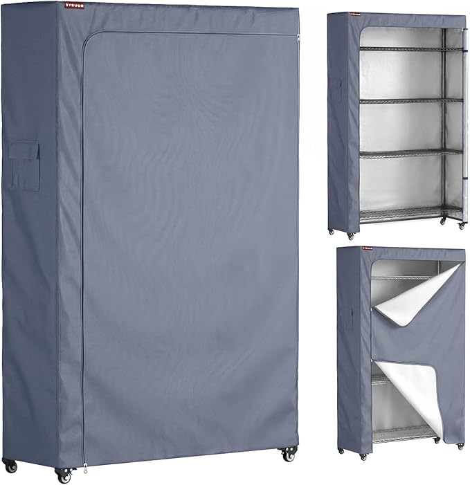 Shelf Cover for Wire Shelving Unit, 36" W x 14" D x 54" H, Premium 600D Waterproof Rack Cover with Side Storage Bag, Durable Dustproof Shelving Unit Cover for Kitchen & Laundry Room