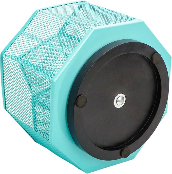 Annova Mesh Desk Organizer Rotate with 5 Compartments Spinning Tidy Candy/Pen Holder Office, Art Supply, Storage, Classroom, Home (Turquoise)