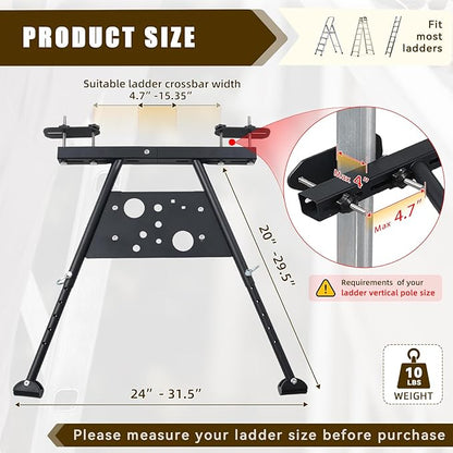 Ladder Stabilizer, Safe and Stable Ladder Standoff with Adjustable Length 20"-29.5", Extension Ladder Stabilizer for Roof Gutter Supports 300 LBS of Weight, Built-in Tool Tray, Anti-Slip Rubber Feet