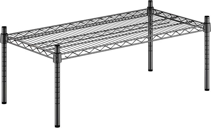 18" x 36" x 14" Black Epoxy Wire Storage Shelf, Dunnage Rack, Commercial 1 Tier Small Shelf