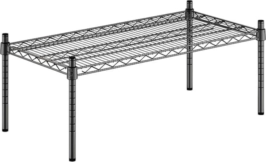 18" x 36" x 14" Black Epoxy Wire Storage Shelf, Dunnage Rack, Commercial 1 Tier Small Shelf