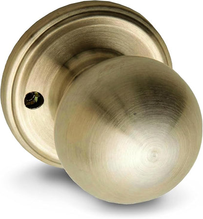 Copper Creek BK2090AB Ball Door Knob, Dummy Function, 1 Pack, in Antique Brass