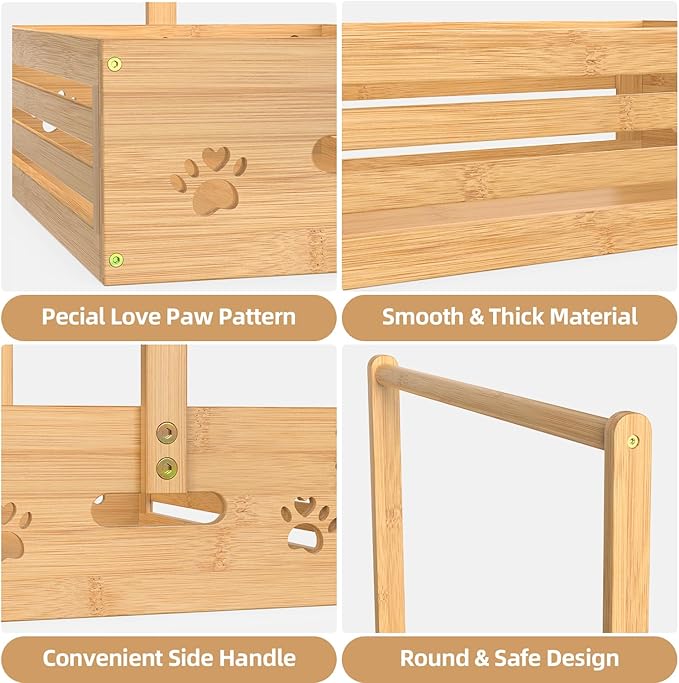 Baby Clothing Rack for Toddler, Pets Clothes Rack with Storage Box & Adjustable Hanging Rod for Dogs/Cats, Baby Shower Clothes Closet Rack with Handle for Nursery Room (Natural, Baby)