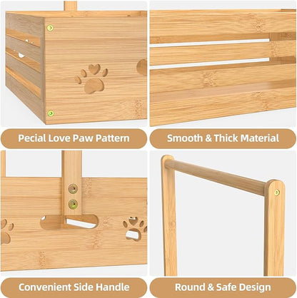 Baby Clothing Rack for Toddler, Pets Clothes Rack with Storage Box & Adjustable Hanging Rod for Dogs/Cats, Baby Shower Clothes Closet Rack with Handle for Nursery Room (Natural, Baby)