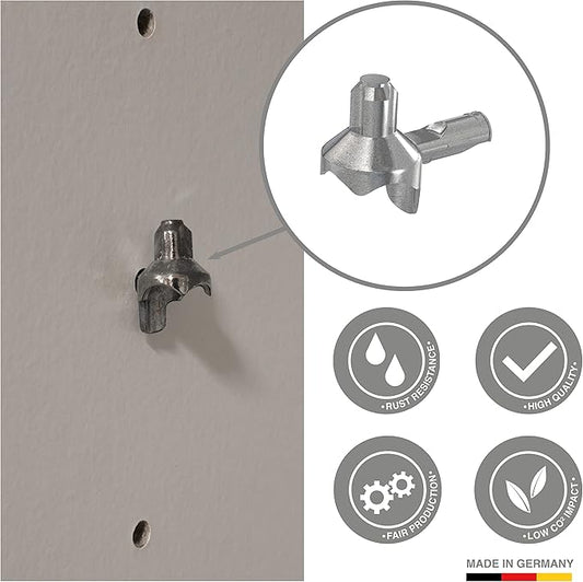 Shelf Support Pegs - Made in Germany - Compatible with IKEA Billy - Cabinet Shelf pins (20 Pieces)