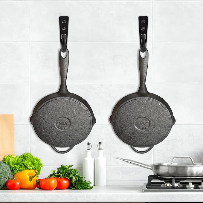 WODEGIFT 5 Large Size Heavy Duty Wall Hooks, Coat Hooks for Hanging Pans, Backpacks, Coats, Garage Items (Black)