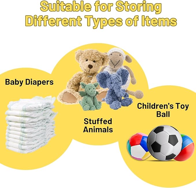 Stuffed Animal Storage Net for Kids, 2 Pack Bedside Toy Organizer Net - Neatly Store Your Stuffed Animals, Elastic Bedside Stuffed Animal Storage Net with Tether, Stretches up to 32 Inches