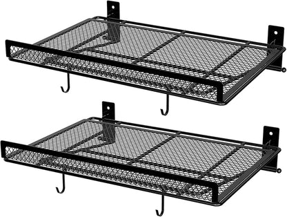 BABKAS 2 Pack Garage Wall Shelving,16.5" x 12.2" Garage Shelving Wall Mounted for Garage, Office,Laundry Room,Basement,Closet and Kitchen, Holds Up to 160 Lbs