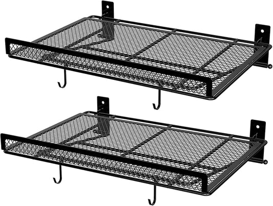 BABKAS 2 Pack Garage Wall Shelving,16.5" x 12.2" Garage Shelving Wall Mounted for Garage, Office,Laundry Room,Basement,Closet and Kitchen, Holds Up to 160 Lbs