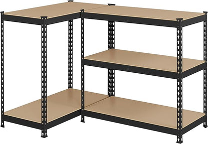 Topeakmart 5-Tier Utility Shelves, Metal Storage Shelves Garage Shelving Unit Adjustable Garage Storage Shelves Storage Racks Heavy Duty Shed Shelving- Black, 35.5 x 17.5 x 72 Inch