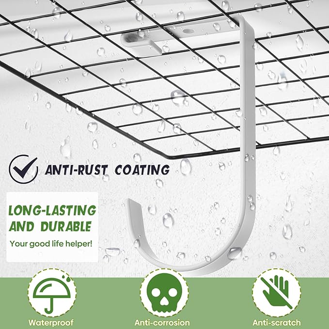 Soaoo 8 Pieces Storage Flat Hook Bicycle Flat Thickened Hooks Add on Hanging Bike Hooks for Overhead Garage Rack Wall Shelving Ceiling Accessory (White)