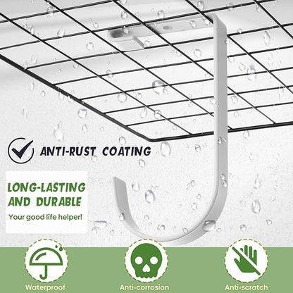 Soaoo 8 Pieces Storage Flat Hook Bicycle Flat Thickened Hooks Add on Hanging Bike Hooks for Overhead Garage Rack Wall Shelving Ceiling Accessory (White)