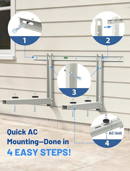 Mini Split Wall Mounting Bracket, Mini Split Brackets for Outside for 6000-36000 BTU Minisplit/Air Conditioner/Heat Pump (Max 550 LBS), Pre-Drilled 16" Holes to Match U.S. Wall Stud Standard