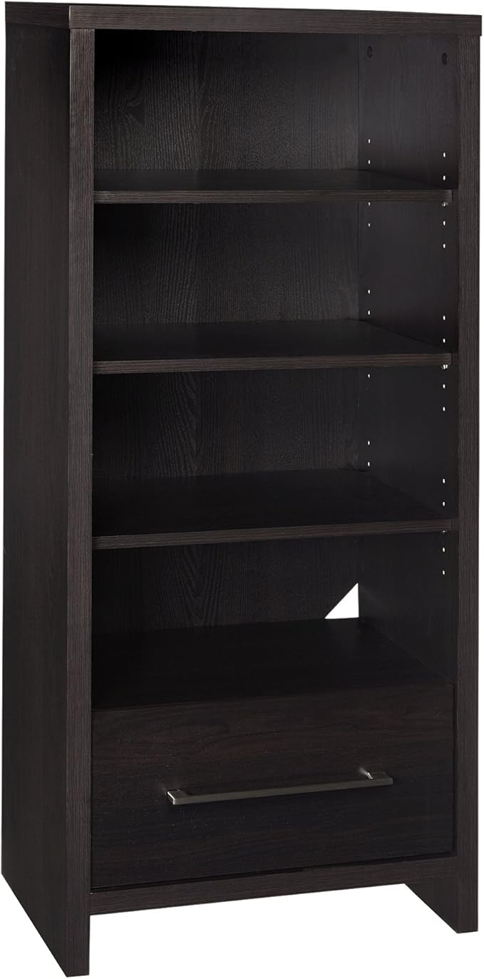 ClosetMaid 1661 Media Storage Tower Bookcase with Drawer Black Walnut