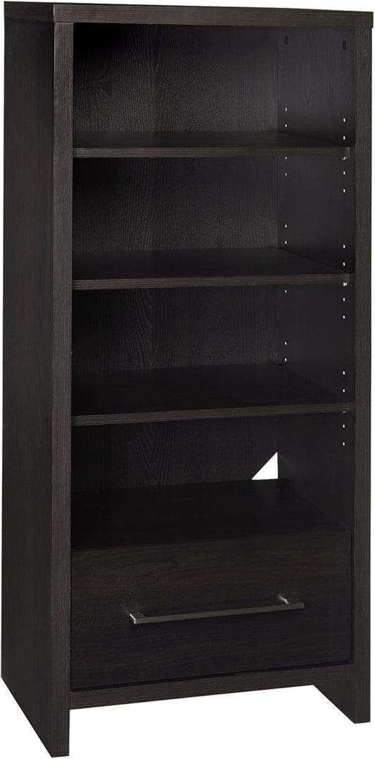 ClosetMaid 1661 Media Storage Tower Bookcase with Drawer Black Walnut