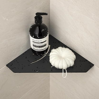 Corner Shower Shelf 10", Matte Black 304 Stainless Steel Pentagonal Corner Shelf Recessed Bathroom Storage Shampoo Holder Organizer Shelf