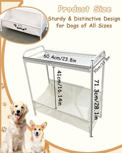 Large Dog Toy Basket,Dog Toy Bin with Storage Organizer,2-Tier Dogs Toys Box for Living Room,Dogs Cat Accessories Organizer,Durable Toys Holder Chest for Leashes