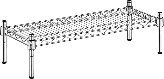 12" x 30" x 8" Chrome Wire Storage Shelf, Dunnage Rack, Commercial 1 Tier Small Shelf