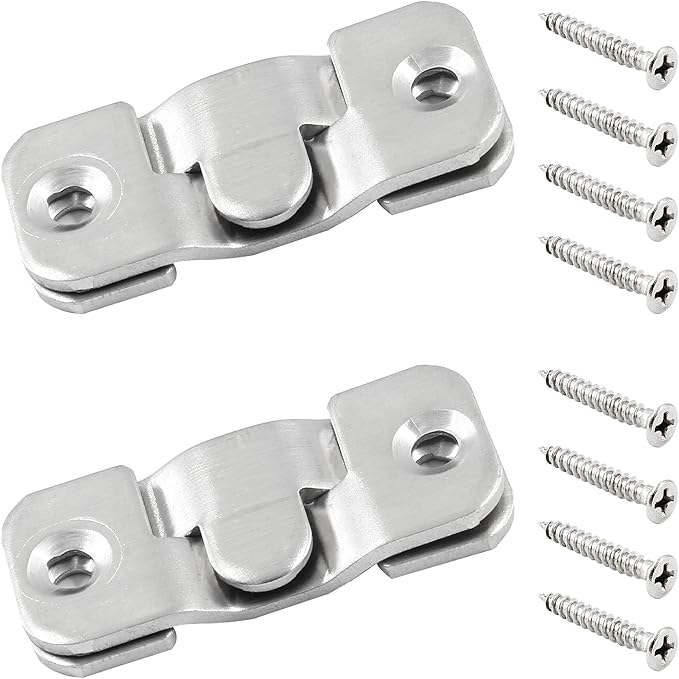 10 Sets Flush Mount Bracket with Screws, Heavy Duty Picture Hangers, Stainless Steel Z Clip Bracket Picture Wall Mount Hardware for Wall Hanging Large Pictures, Art Paintings, 1.69" x 0.75"