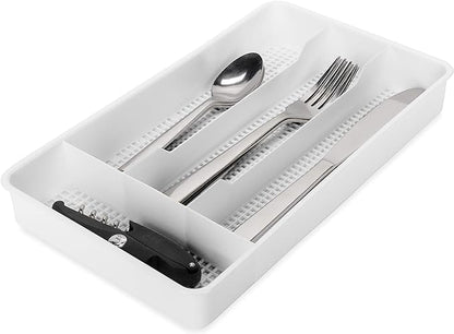 Camco 43508 Cutlery Tray - Designed for RV and Compact Kitchen Drawers - Easily Organize and Store Kitchen Flatware - White