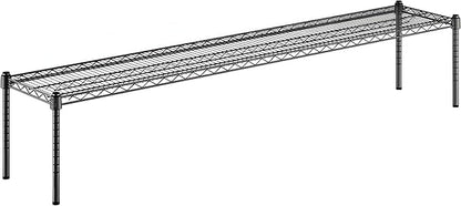 14" x 72" x 14" Black Epoxy Wire Storage Shelf, Dunnage Rack, Commercial 1 Tier Small Shelf