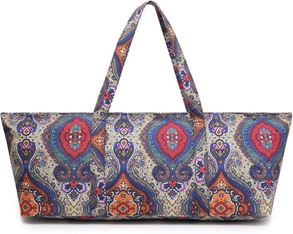 Large Yoga Mat Bag for Women Men, Travel Gym Bag for Pilates Office Beach Workout, Yoga Mat Tote Carrier with Mat Strap for 1/4" 1/2" Thick Exercise Yoga Mat