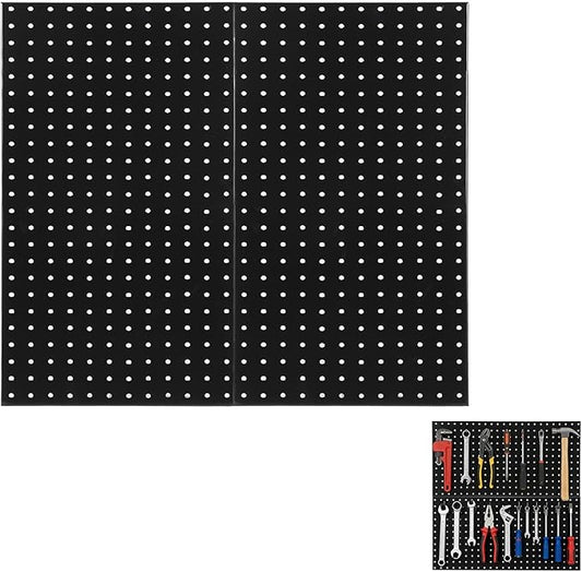 2 PCS Metal Pegboard Panels, 24"X24" Peg Board Wall Organizer with Flexible Layout for Garage Storage, Workshop, Kitchen and Craft Room Tool Organization