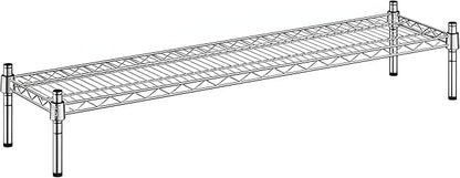 12" x 48" x 8" Chrome Wire Storage Shelf, Dunnage Rack, Commercial 1 Tier Small Shelf