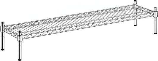 12" x 48" x 8" Chrome Wire Storage Shelf, Dunnage Rack, Commercial 1 Tier Small Shelf