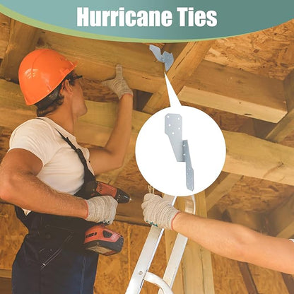 30 Pack Hurricane Straps Brackets, Heavy Duty Hurricane Ties with Black Powder-Coated, Hurricane Straps Trusses/Rafters Ties Brackets Joist Hangers for Wood, Shed, Roof