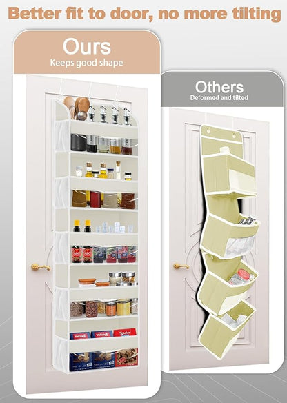 2 Pack Over The Door Storage Organizer with 5 Pockets 10 Mesh Pockets, 44 lbs Weight Capacity Door Hanging Organizers and Storage for Bedroom,Bathroom,Nursery,Kidroom,Babyroom