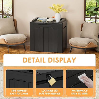 YESHOMY 30 Gal Plastic Storage Bins with Lid Stackable Box Organizers for Living Room, Office, Dorm, 2 Pack, Black
