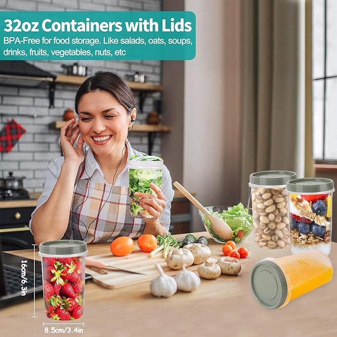 3 Pack Dog Treat Container - Airtight Dog Treat Holder with Lid - Reusable Cat Treat Container - Cute Dogs Cat Treat Cookie Container Set - Plastic Pet Dogs Cats Food Storage Container - Grey Green