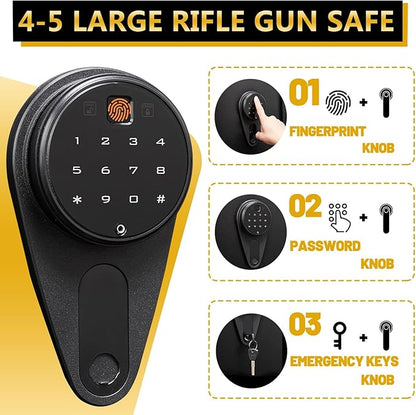 KAER Rifle Safe Gun Safe, Gun Safes for Rifles and Shotguns,Electronic Biometric Gun Safes, with Digital Keypad/Lock/Removable Shelf for 4-5 Gun Safes for Home Rifles and Pistols,11.8" x11" x 54.3"