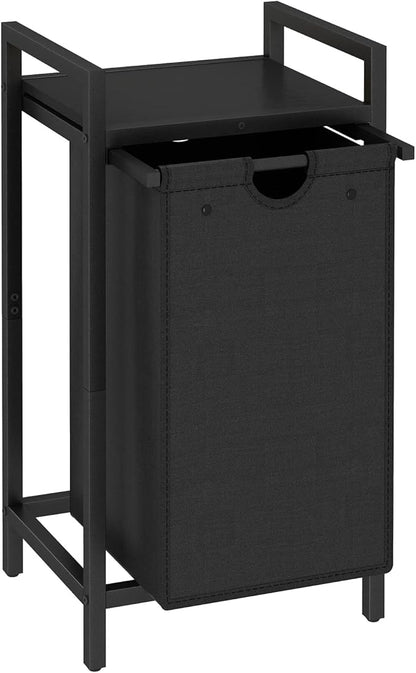 LAATOOREE Laundry Hamper, Two-Color Laundry Basket with Removable Laundry Bag and Top Shelf, Clothes Hamper for Samll Space,Laundry Room, Bedroom, Bathroom