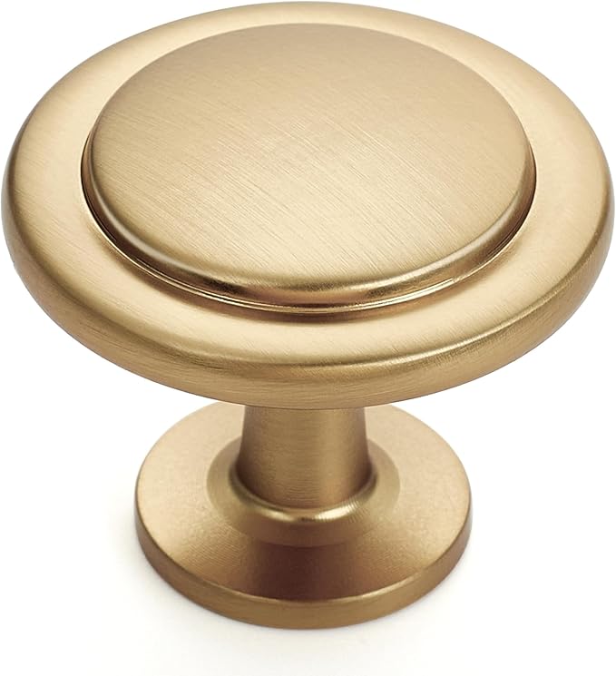 Ravinte 1 Pack 1-1/4 inch Kitchen Cabinet Knobs Champagne Bronze Dresser Zinc Pulls Door Drawer Handles for Dresser Drawers