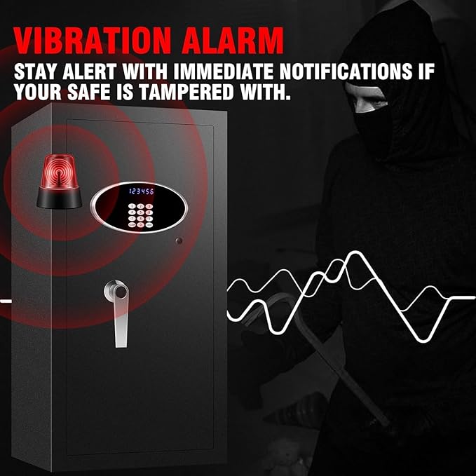 8.3 Cuft Heavy Duty Home Safe Box Fireproof Waterproof, Extra Large Fire Proof Safe for Home Documents Business Office Use, Anti-Theft Digital Safety Box with Light, Removable Shelf, Handle