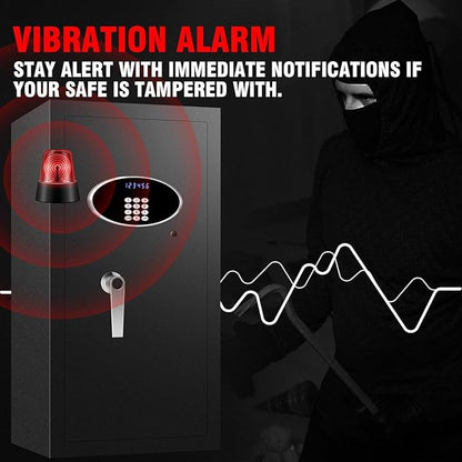 8.3 Cuft Heavy Duty Home Safe Box Fireproof Waterproof, Extra Large Fire Proof Safe for Home Documents Business Office Use, Anti-Theft Digital Safety Box with Light, Removable Shelf, Handle