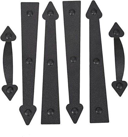 Magnetic Decorative Garage Door Curb Appeal Faux Hinges Handles Hardware Kit Color Black