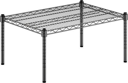 21" x 30" x 14" Black Epoxy Wire Storage Shelf, Dunnage Rack, Commercial 1 Tier Small Shelf