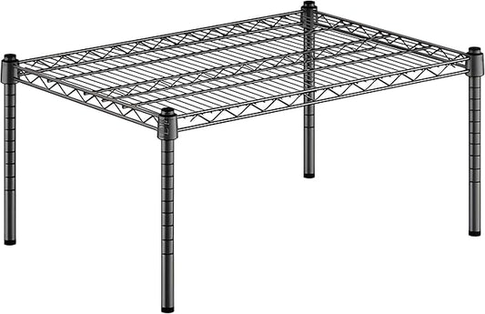 21" x 30" x 14" Black Epoxy Wire Storage Shelf, Dunnage Rack, Commercial 1 Tier Small Shelf