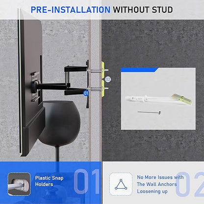 Drywall Anchor with Included Bolts for 1/4”-20, Heavy Duty Hollow Wall Anchors for TV Mounting Kit, Stainless Steel Hollow Wall Anchors Holds up to 270lbs Each in 1/2” Drywall (Pack of 6)