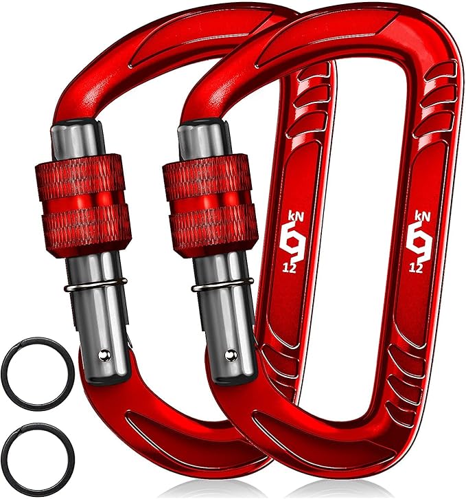 12kN (2697 lbs) Heavy Duty Carabiner Clips, for Securing Pets, Outdoor, Camping, Hiking, Hammock, Dog Leash Harness, Keychains